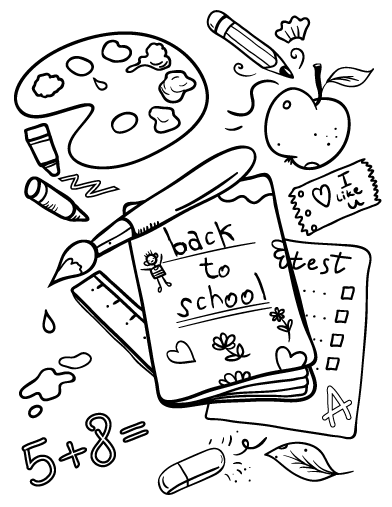 950 Printable Colouring Pages Back To School  Images