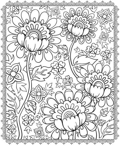 9100 Detailed Flower Coloring Pages Printable Download Free Images