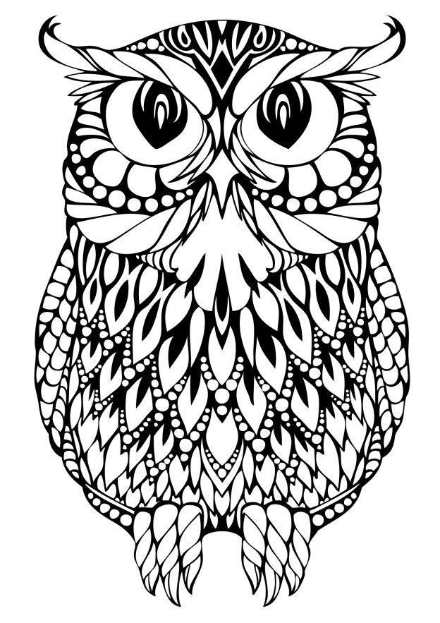 abstract owl coloring pages for adults