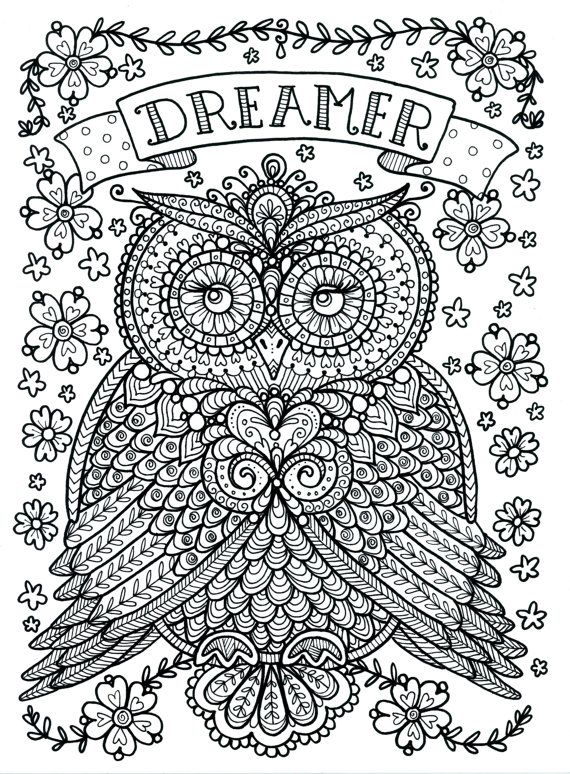 Owl Coloring Pages For Adults Printable