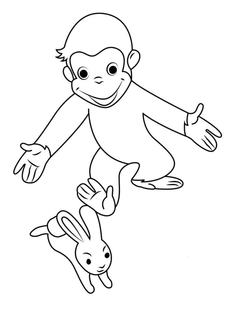 Curious George Catches A Bunny Coloring Page