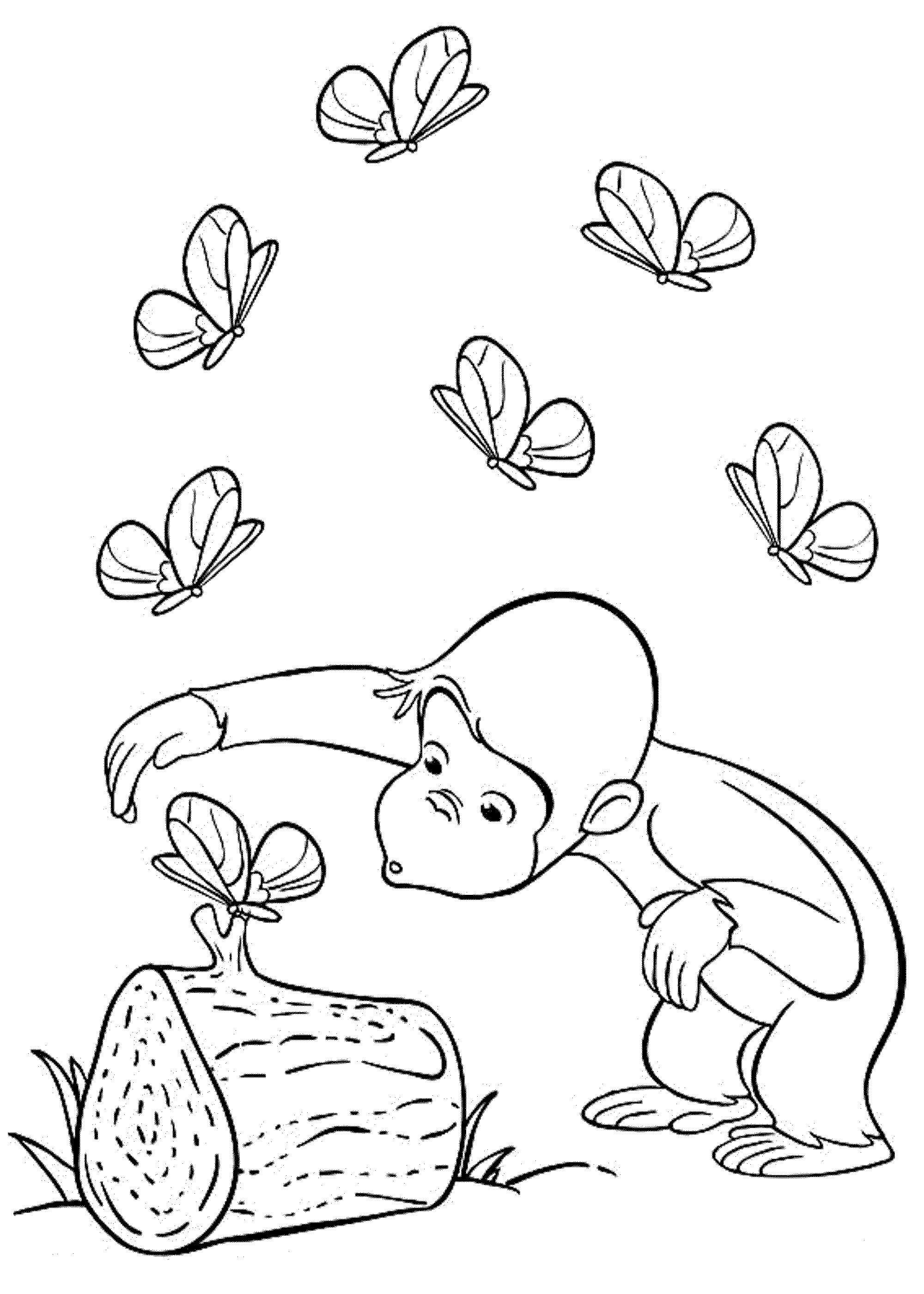 Curious George Coloring Page