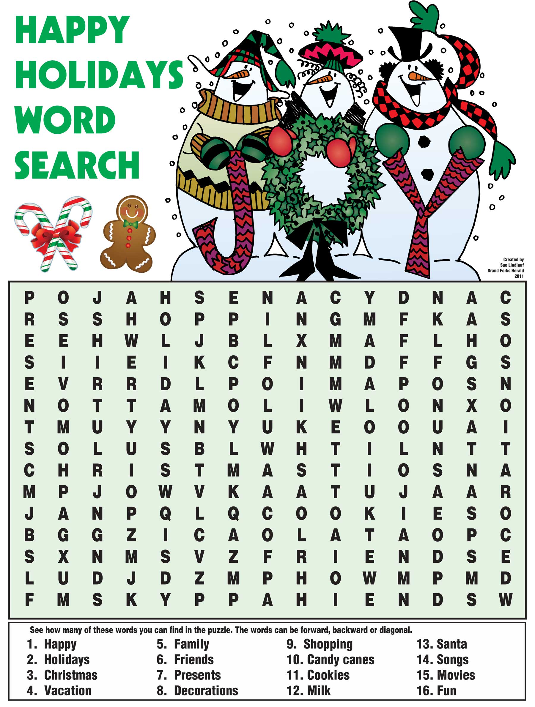 Free Printable Large Print Christmas Word Search