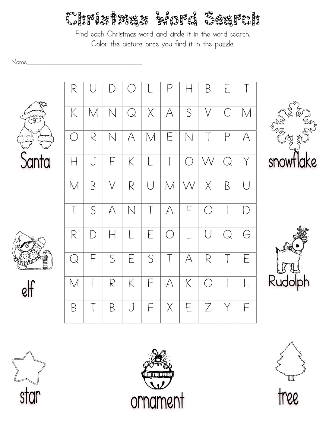 Christmas Word Search Best Coloring Pages For Kids