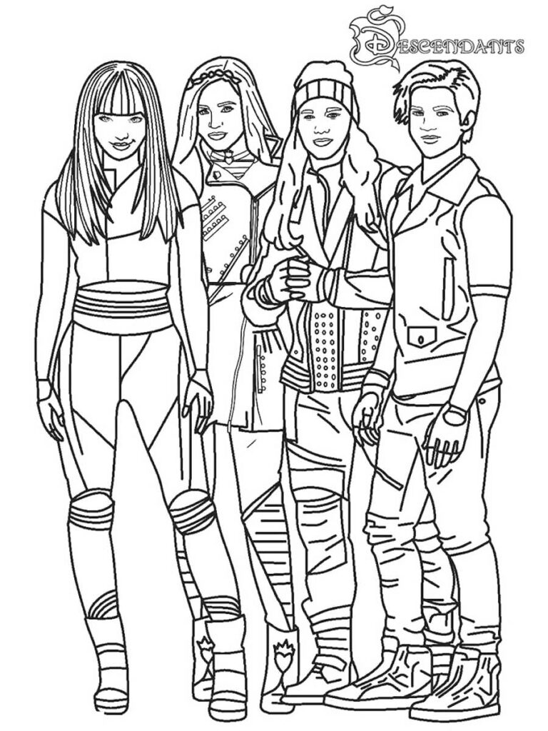 Descendants Characters Coloring Sheet