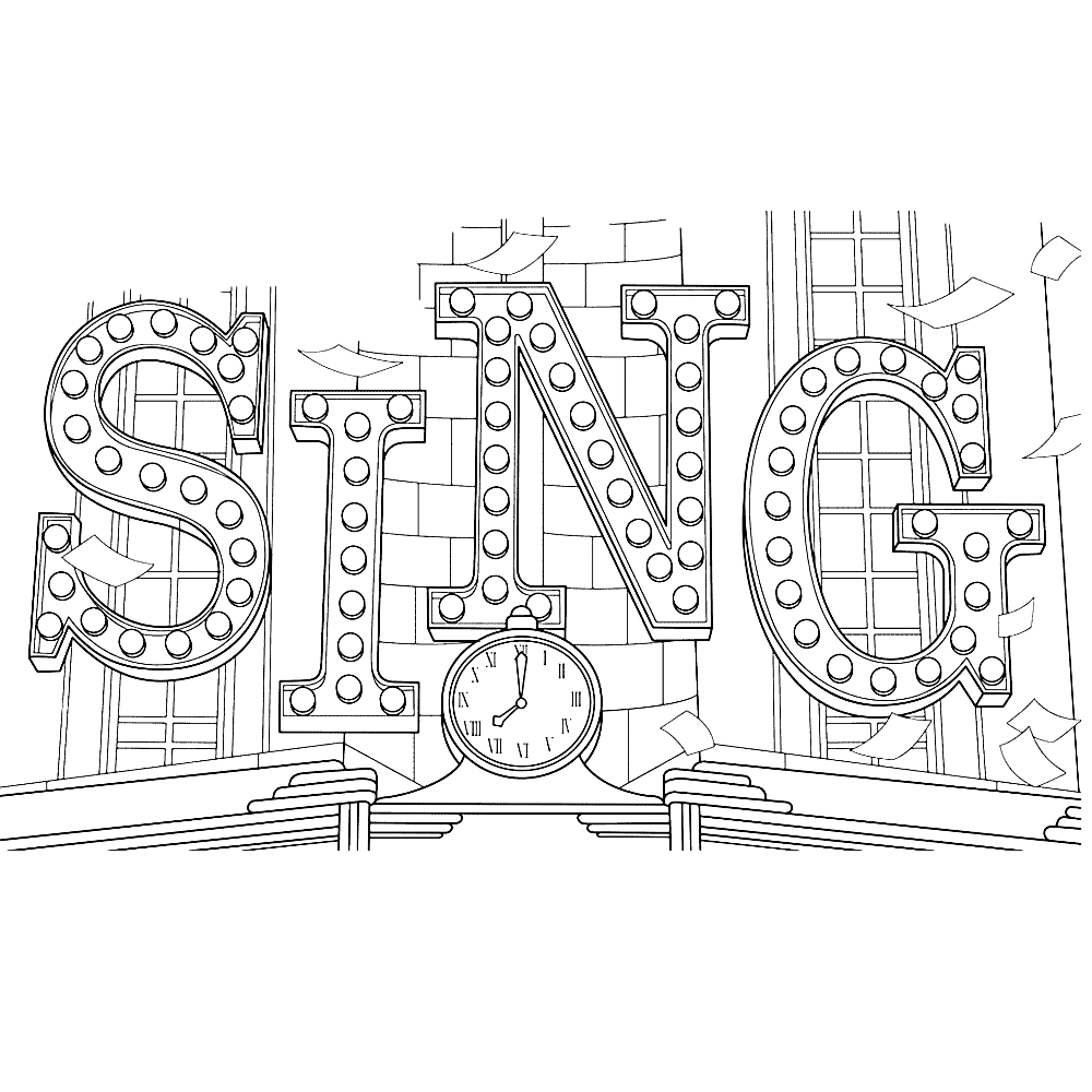 children singing coloring page