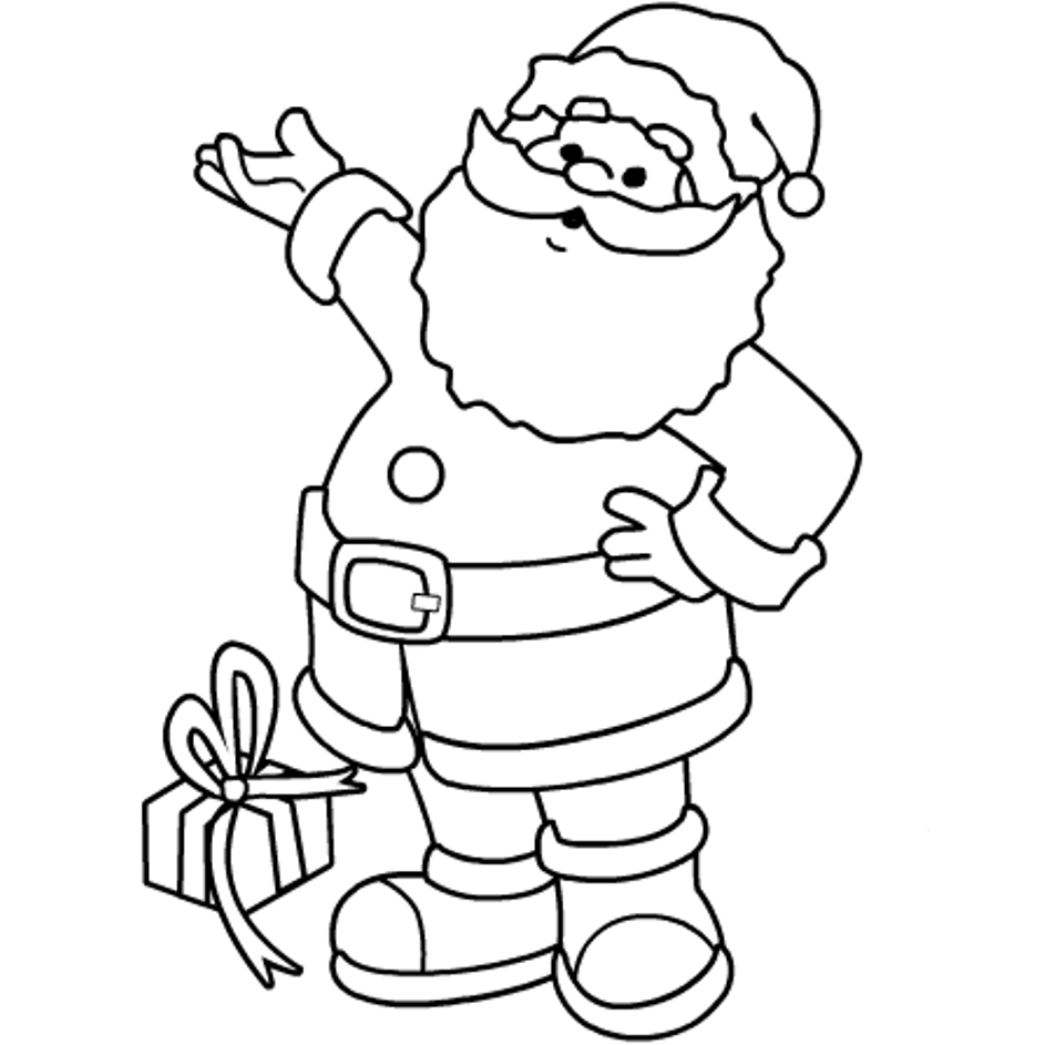 santa coloring pages for kids printable