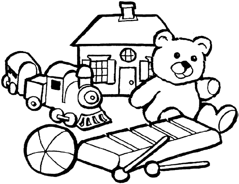 Coloring Pages Children With Toys 5