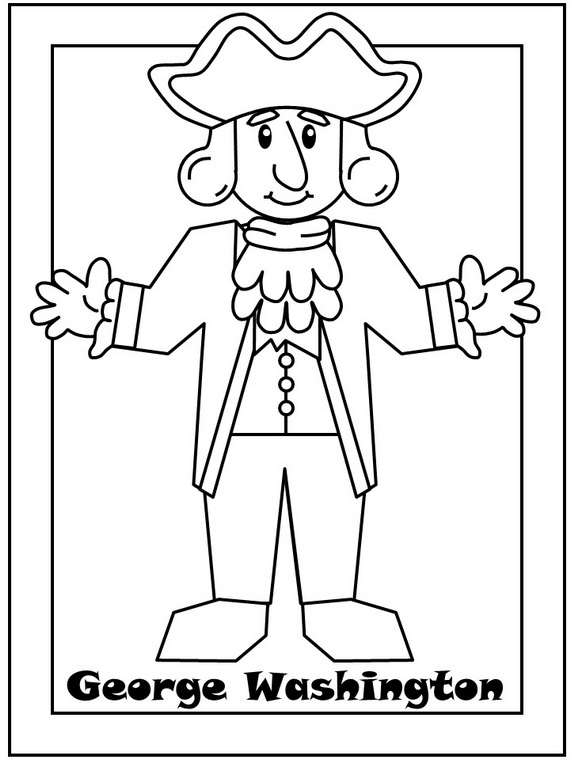 Washington George Coloring President Pages Printable Presidents Kids ...