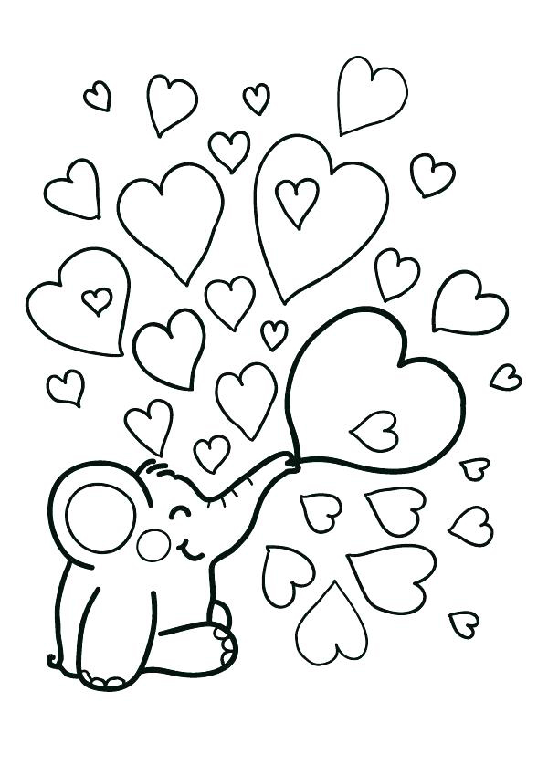 valentines animal coloring pages