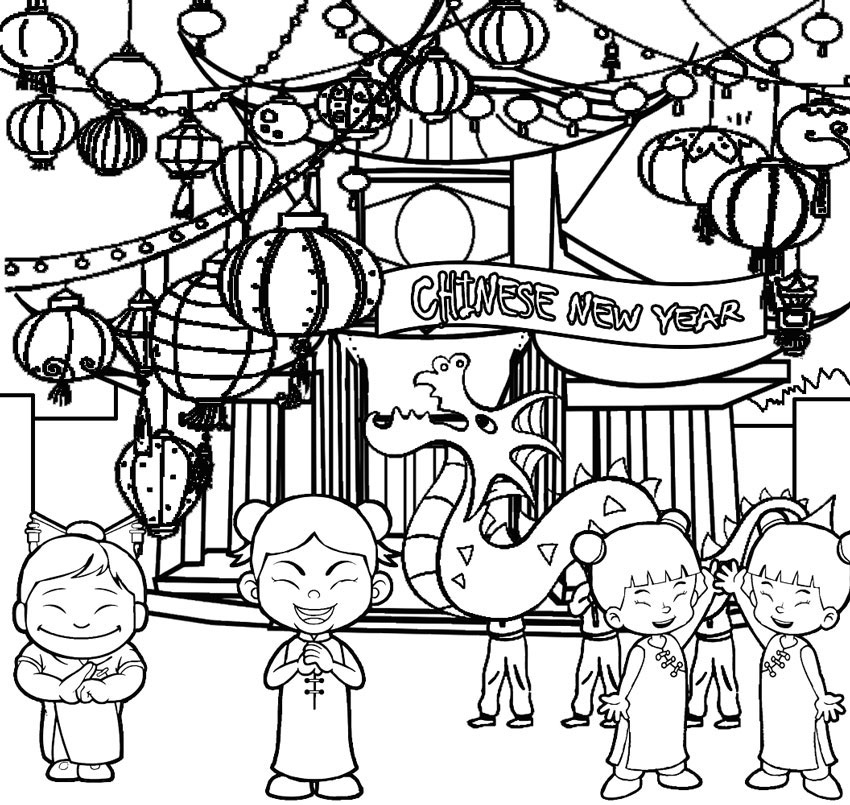 chinese new year 2022 coloring page