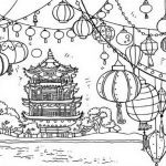 Lanterns Chinese New Year Coloring Pages