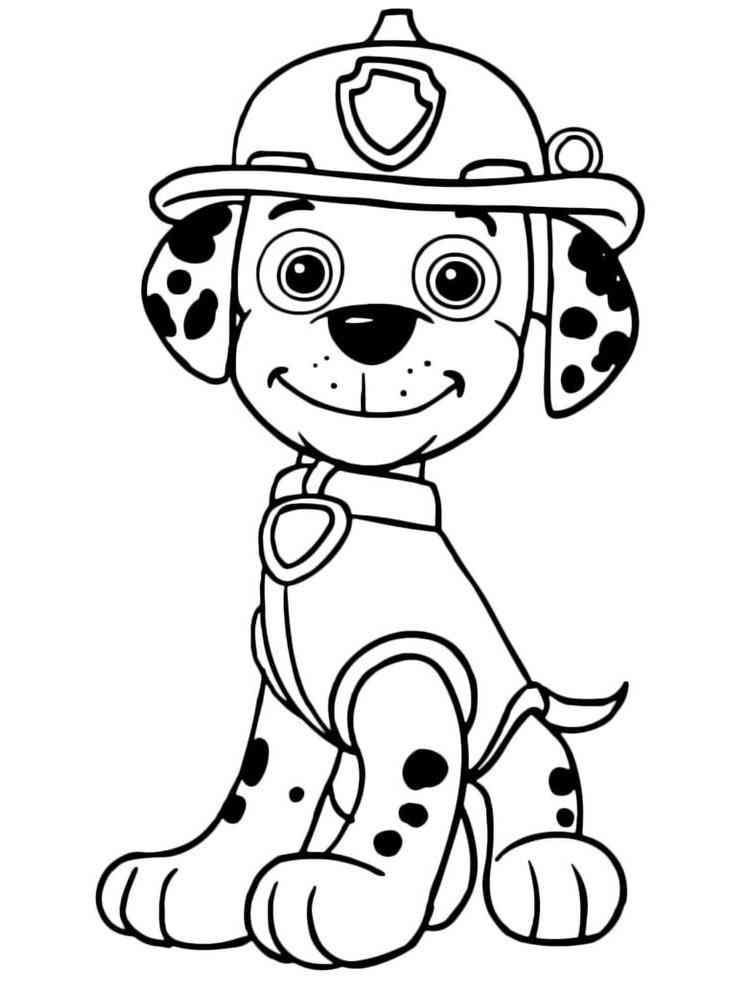 Marshall Paw Patrol Coloring Page