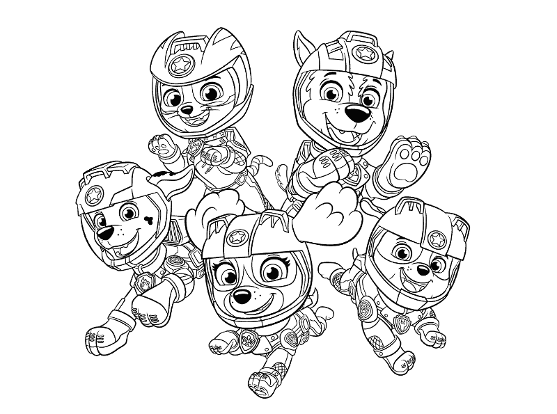 Paw Patrol Team Coloring Page