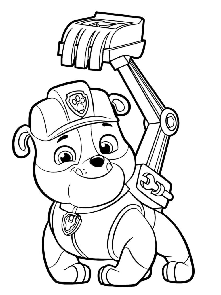 Rubble Paw Patrol Coloring Page