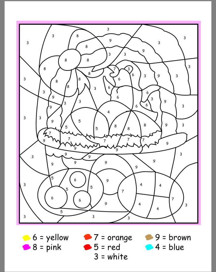 color by number spring coloring pages