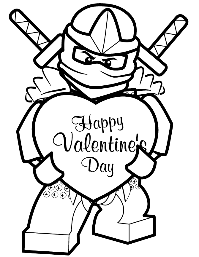 Happy Valentine Lego Ninjago Coloring Page