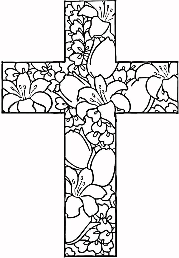  Religious Cross Coloring Pages Free Download Gambr co