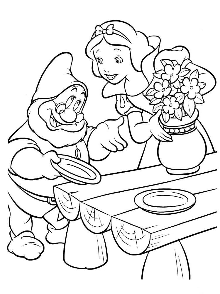 Doc And Snow White Coloring Page