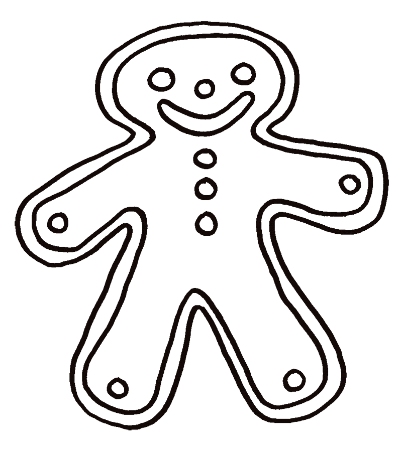 Easy Gingerbread Man Coloring Page