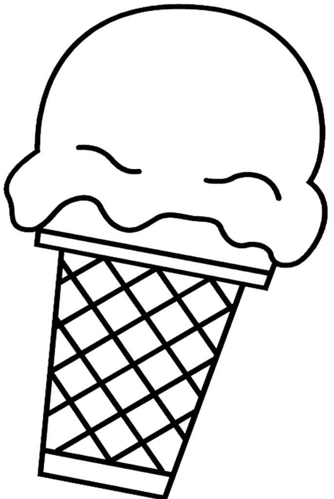 Easy Ice Cream Cone Coloring Page