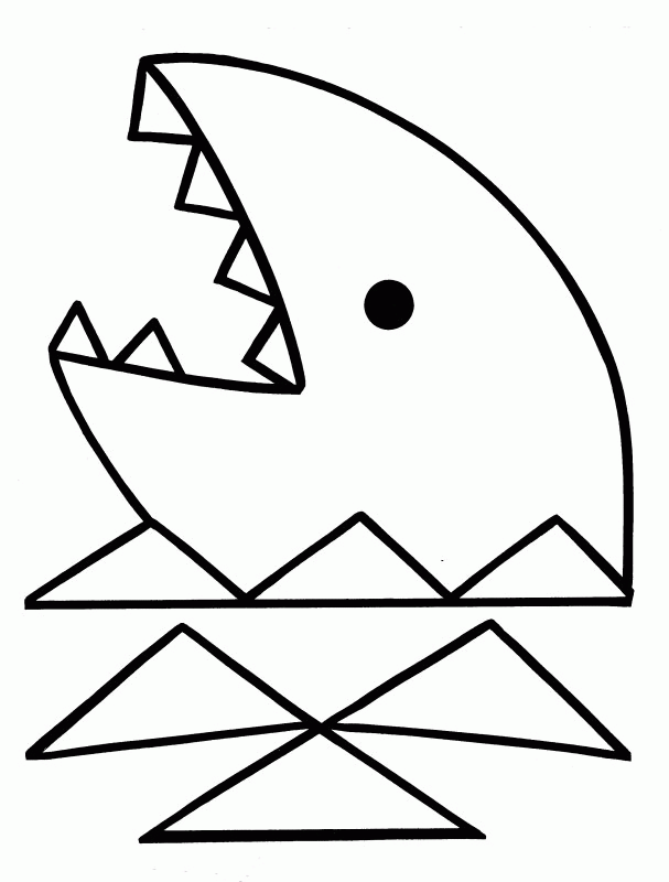 Easy Shark Coloring Page