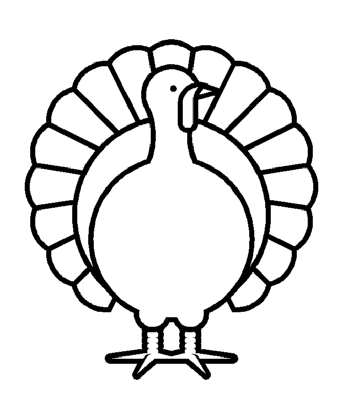 Easy Turkey Coloring Page