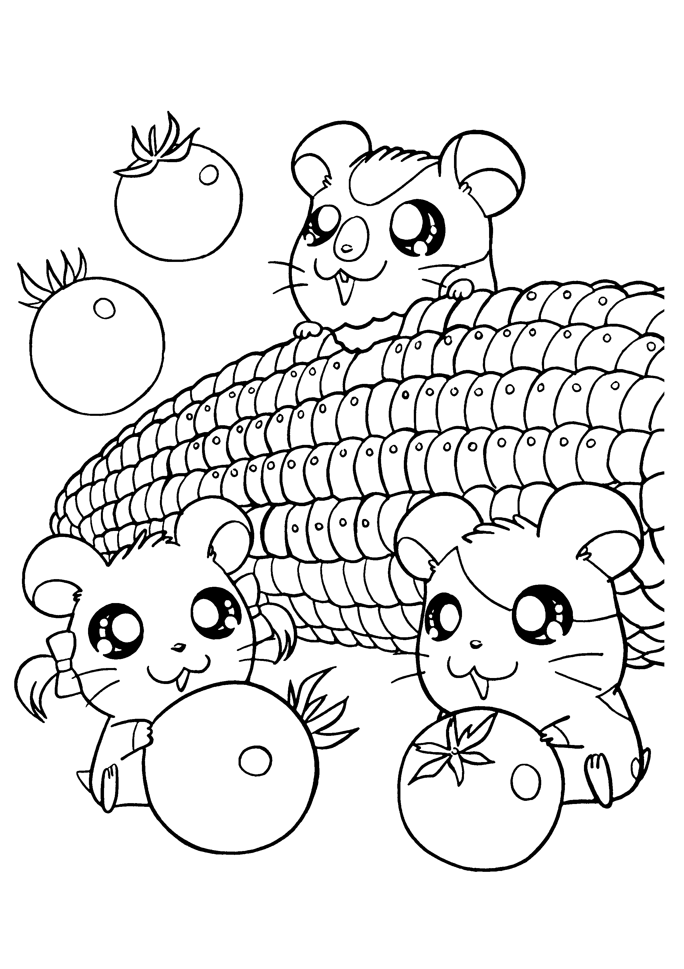 Simple Cute Kawaii Coloring Pages For Kids for Kids