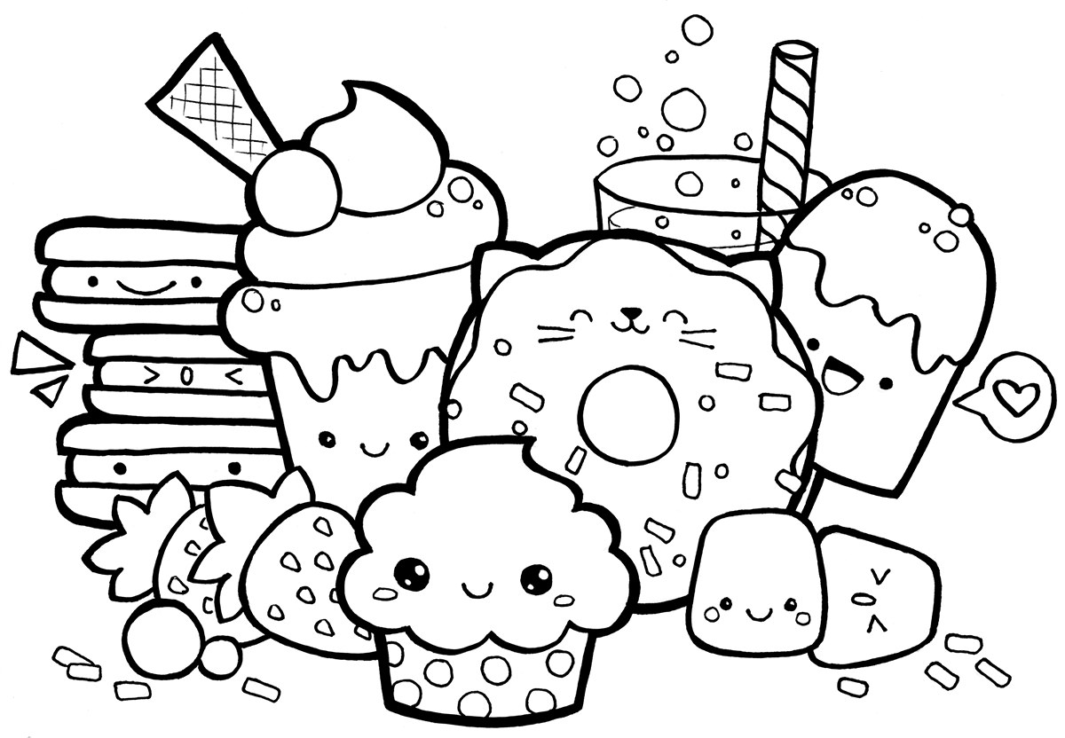 Featured image of post Easy Kawaii Food Colouring Pages / Find the best kawaii coloring pages for kids &amp; for adults, print and color 65.