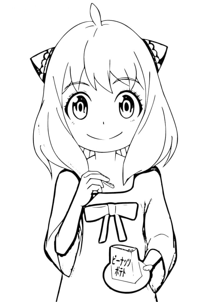 Cute Anime Girl Coloring Sheet Graphic by Aladin · Creative Fabrica