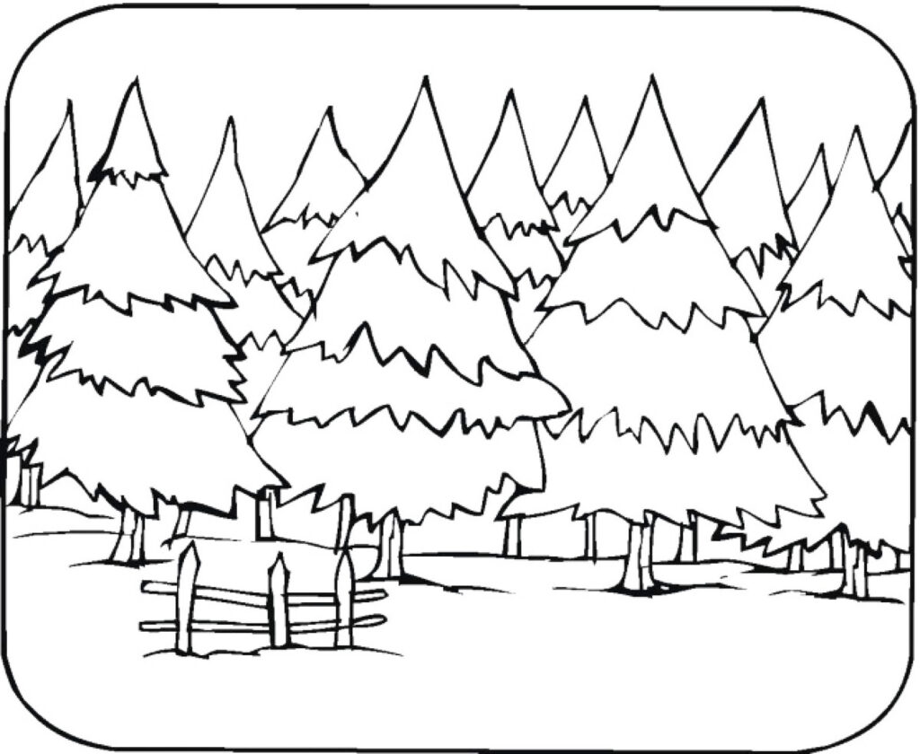 Forest Of Trees Coloring Page