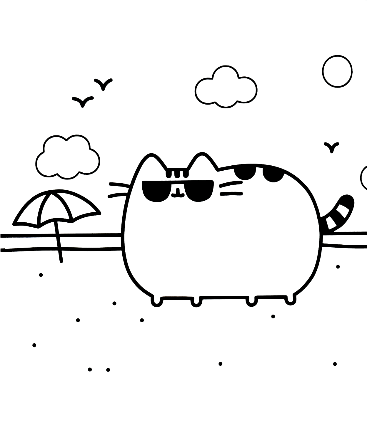 Pusheen Cat Printable Coloring Pages
