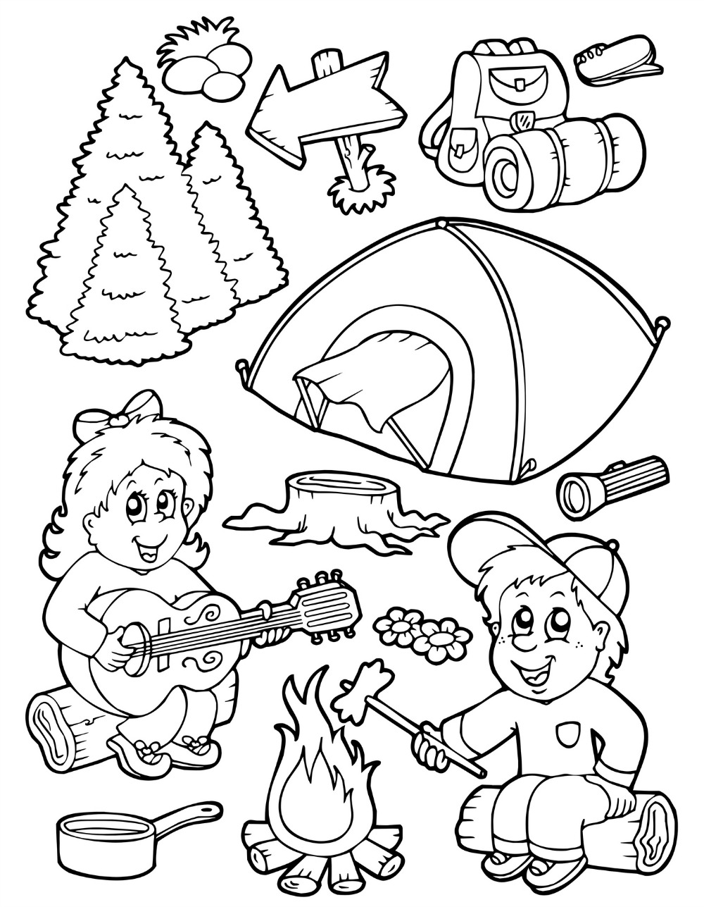 319 Cute Camping Coloring Pages To Print with Printable