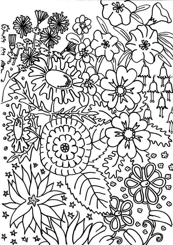 72 Coloring Pages Of Flower Gardens Pictures