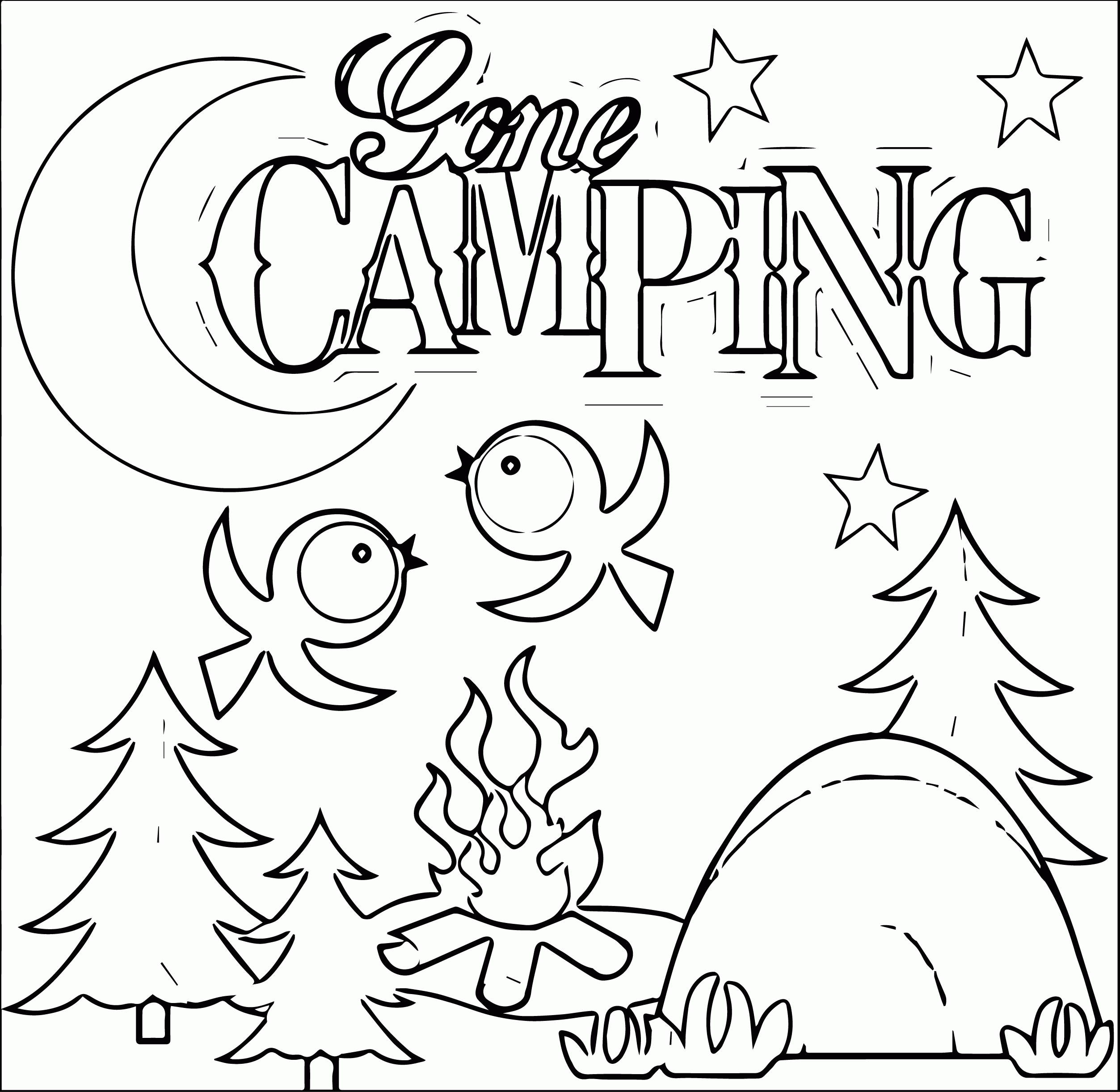 camping coloring pages kindergarten