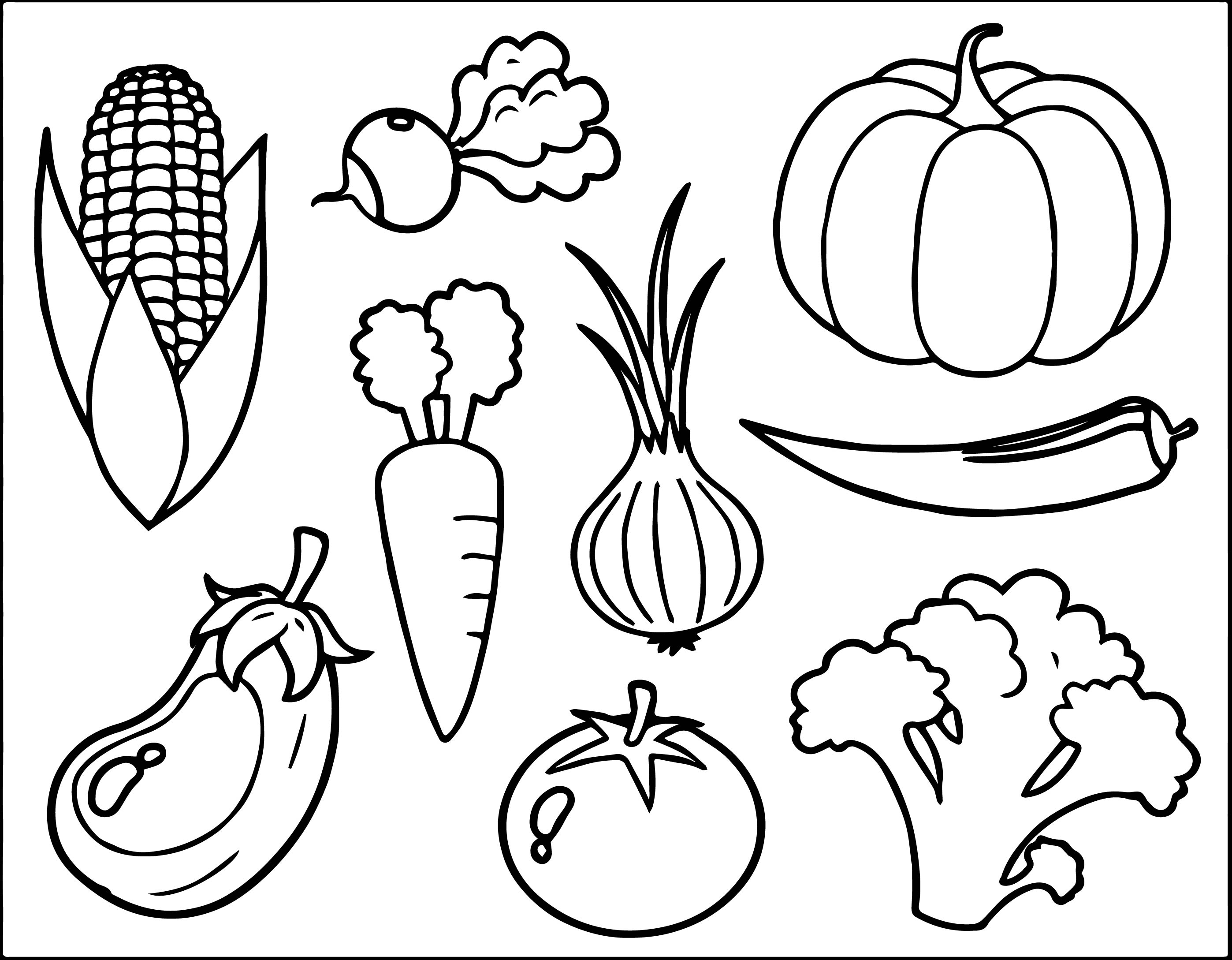 Printable Vegetable Coloring Pages - Printable Blank World