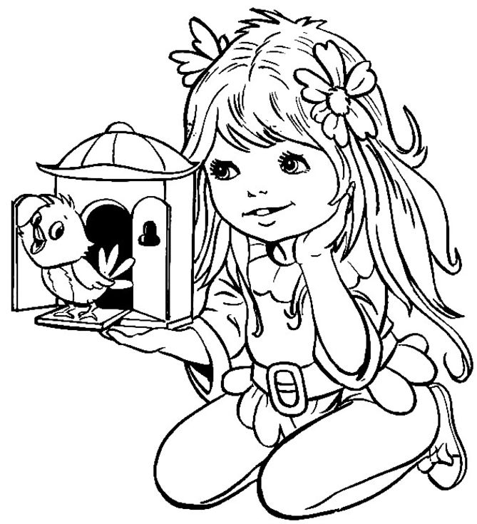 little girl coloring page