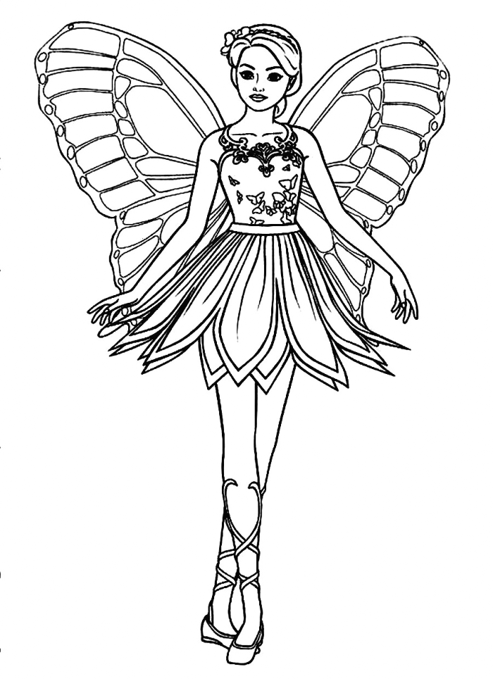 Ballerina Fairy Coloring Page