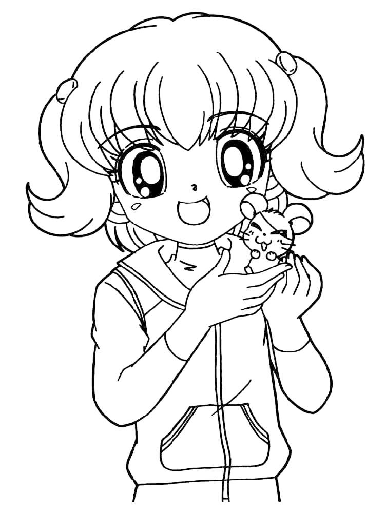 girl outline coloring page