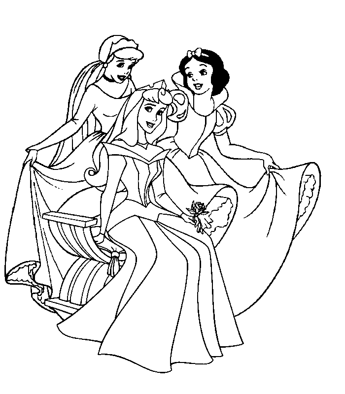 Disney Princess Girls Coloring Page