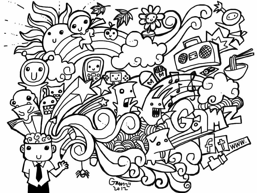 Doodle Coloring Pages Printable - Printable World Holiday
