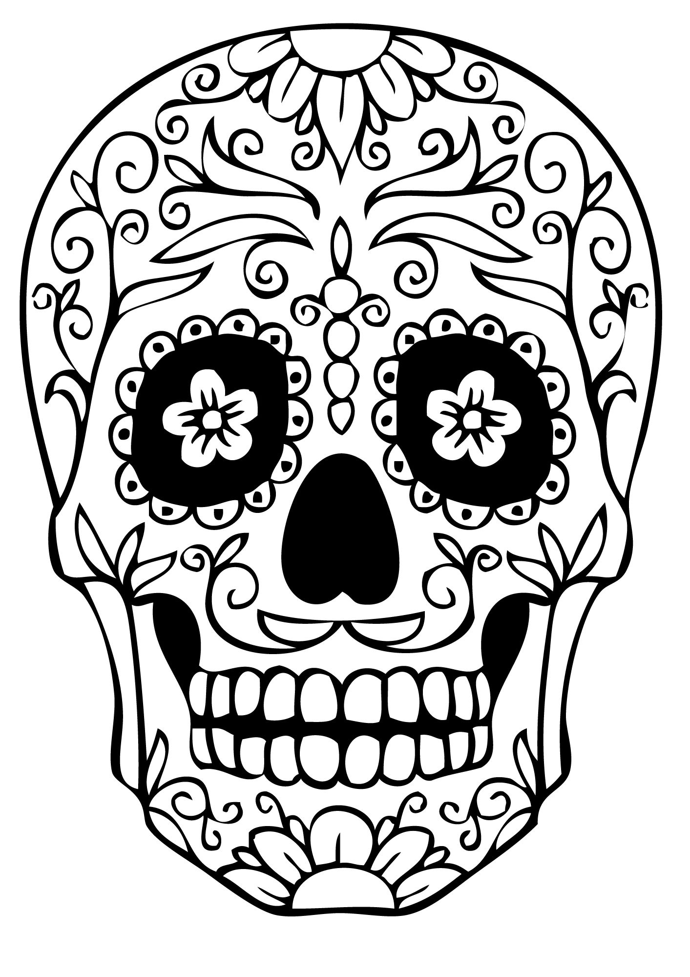 sugar skull girl coloring pages print