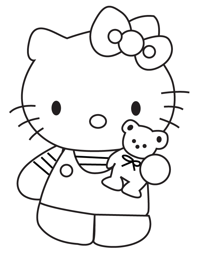 Hello Kitty Coloring Page For Girls