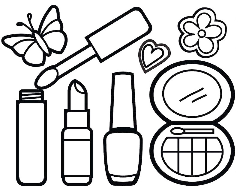 Makeup Coloring Page For Girls