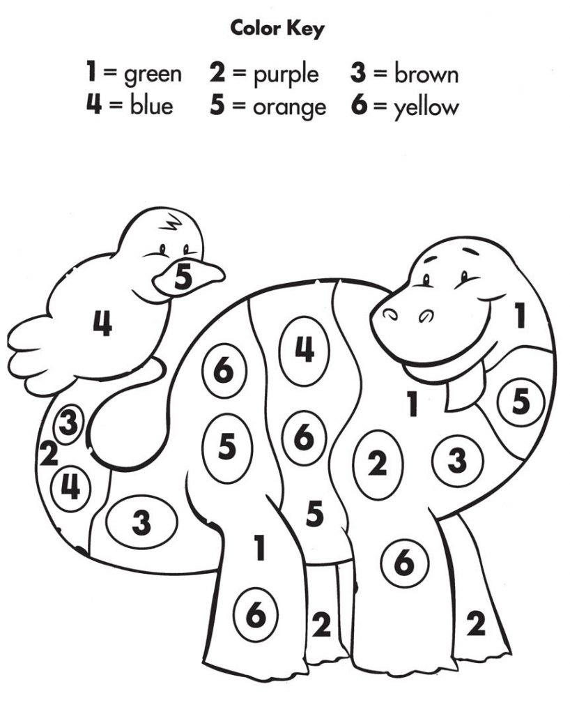 color by number addition kindergarten