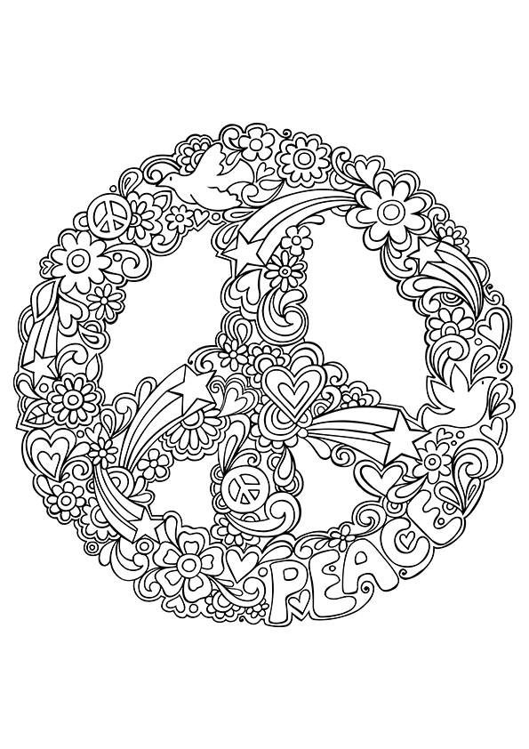 love and peace coloring pages