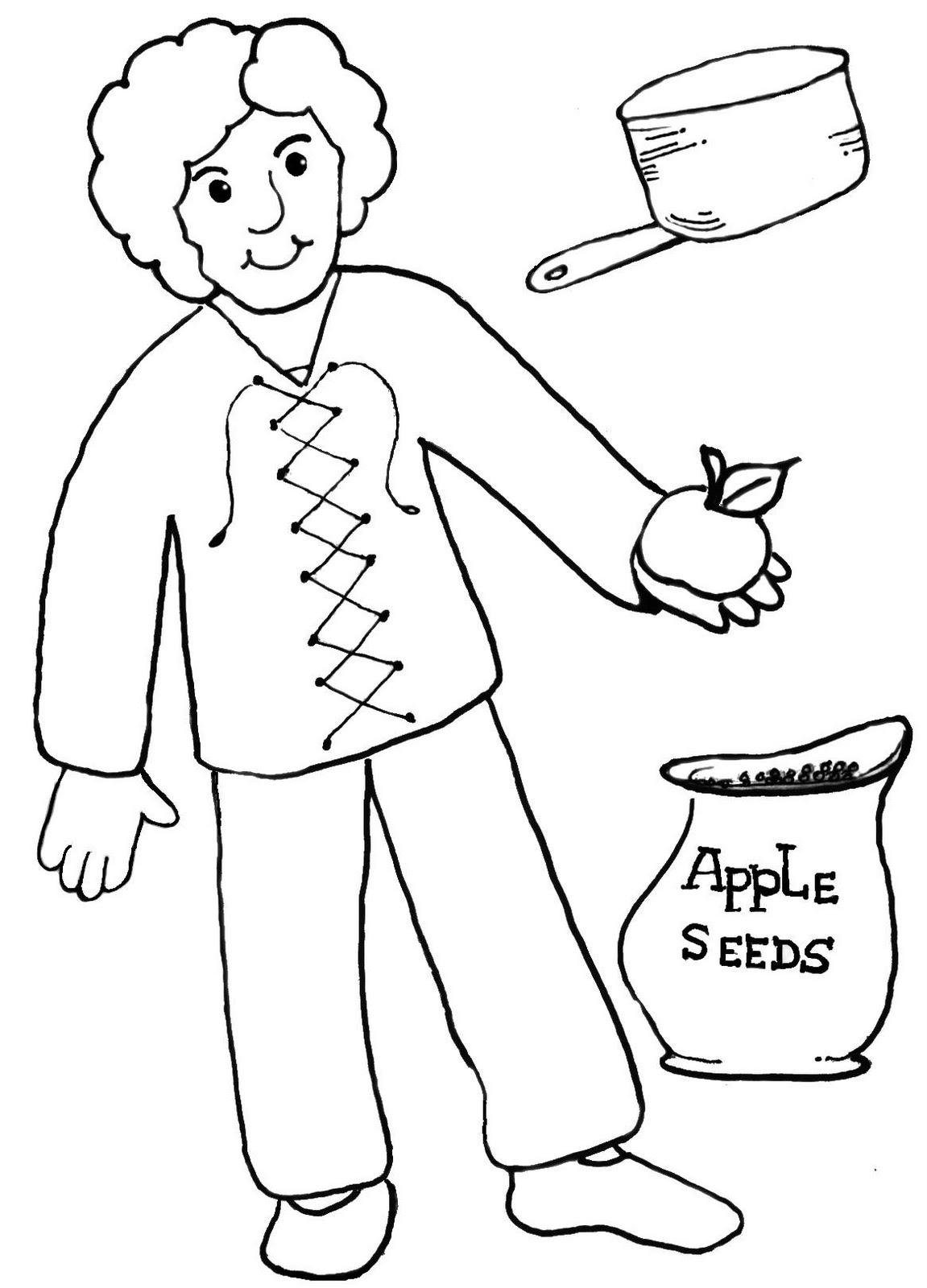 john appleseed coloring pages