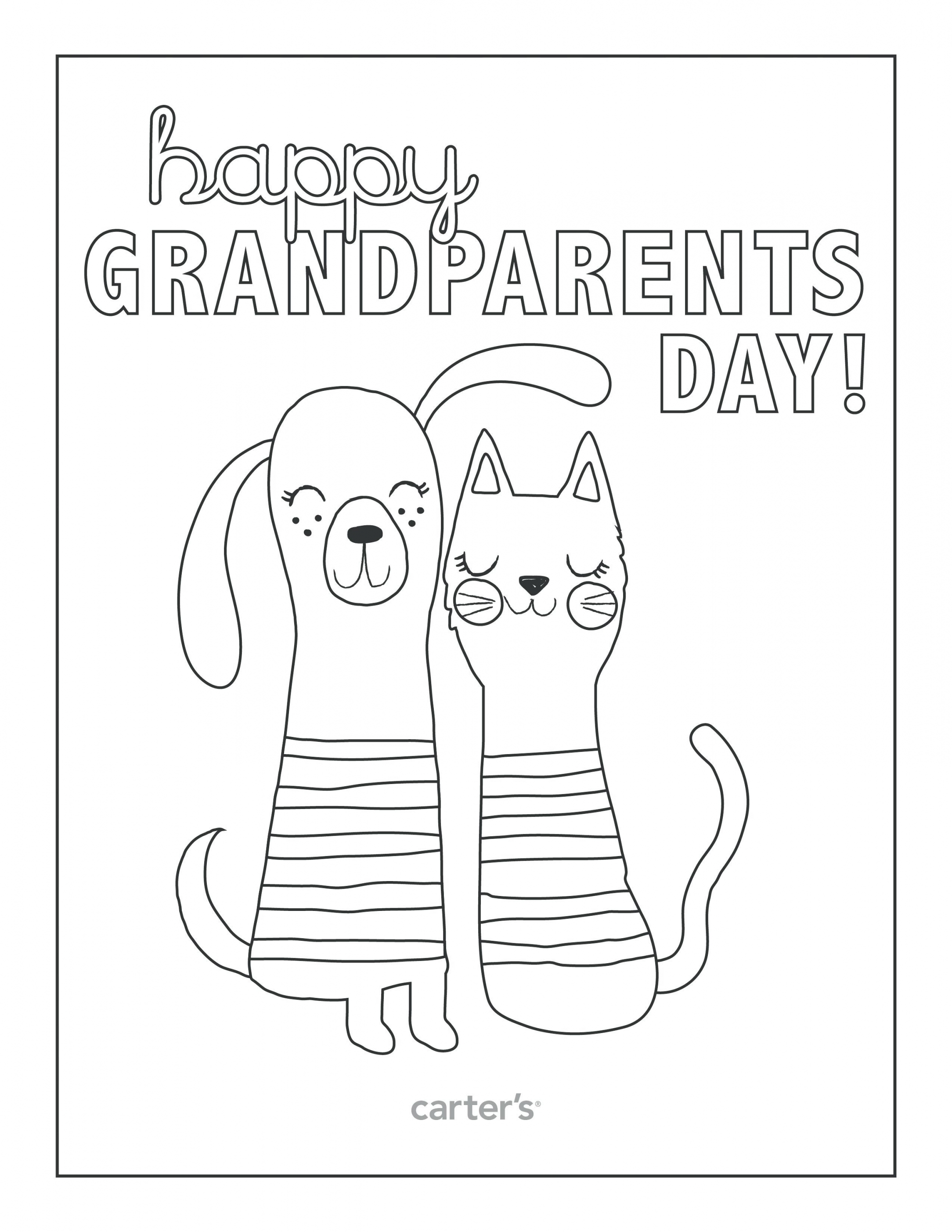 Simple Happy Grandparents Day Coloring Pages 