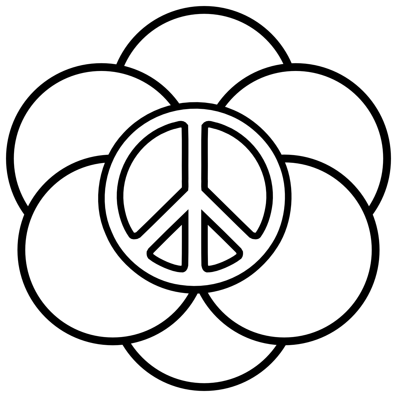 coloring pages of peace signs