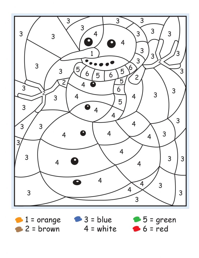 color by number worksheets for kindergarten